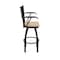 Holland Bar Stool Co Jackie with Arms 30 in. Swivel Bar Stool with Black Wrinkle Finish and Natural Maple Seat 415 - alternate 10